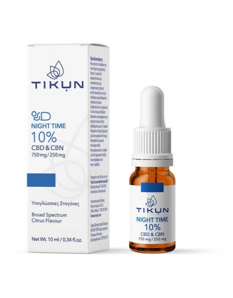 Tikun Night Time CBD 750mg & CBN 250mg Έλαιο Κάνναβης σε Σταγόνες με Γεύση Citrus 10ml