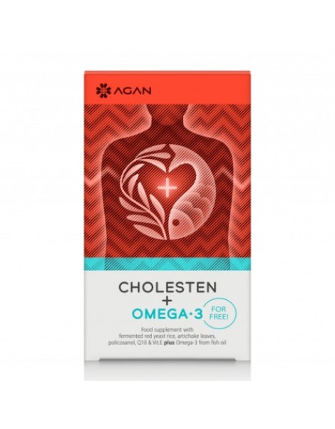 AGAN CHOLESTEN + OMEGA 3 30 VEGICAPS + 30 SOFTGELS