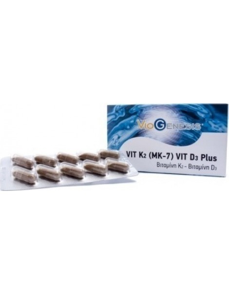 VIOGENESIS VITAMIN K2 (MK7) & VITAMIN D3 PLUS 60 CAPSULES