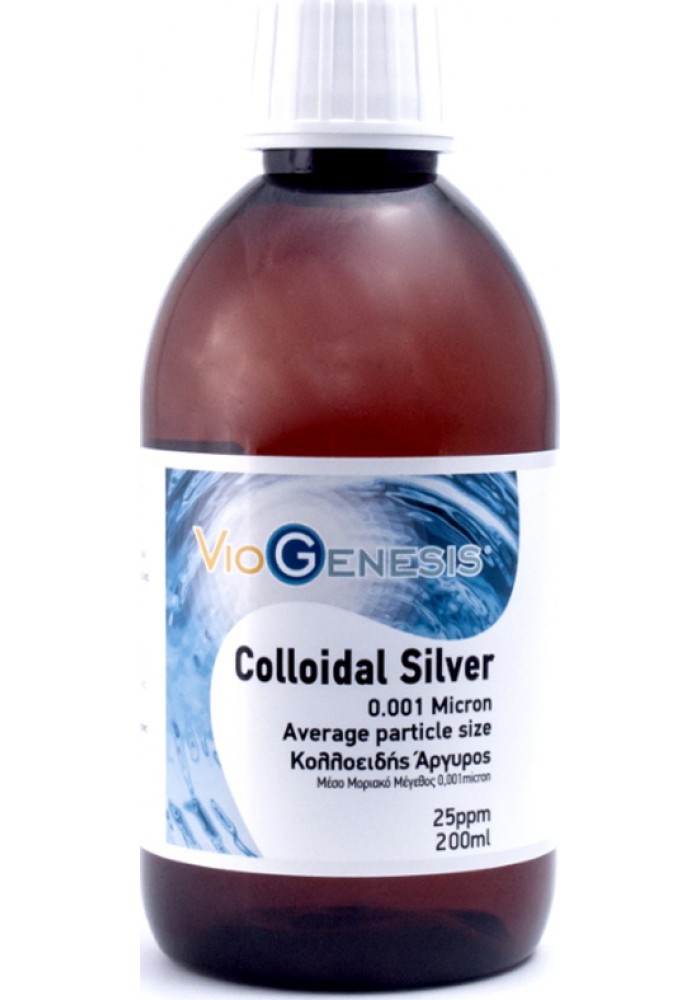 VIOGENESIS COLLOIDAL SILVER (IONIC) 0.001 MICRON 25PPM 200ML